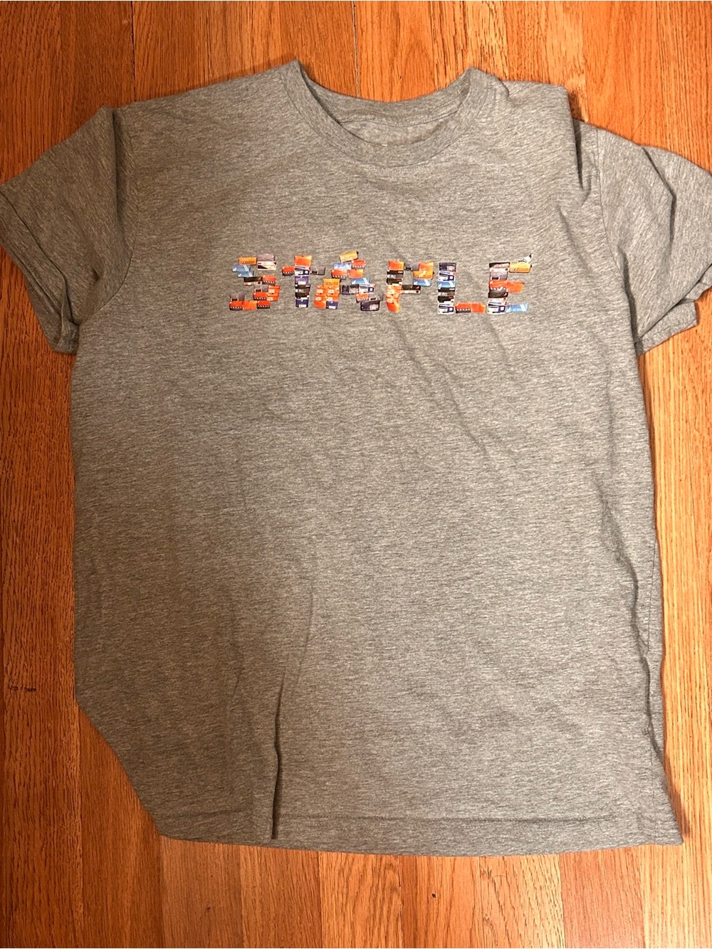 Staple Gray Tee with Multicolor Block Logo